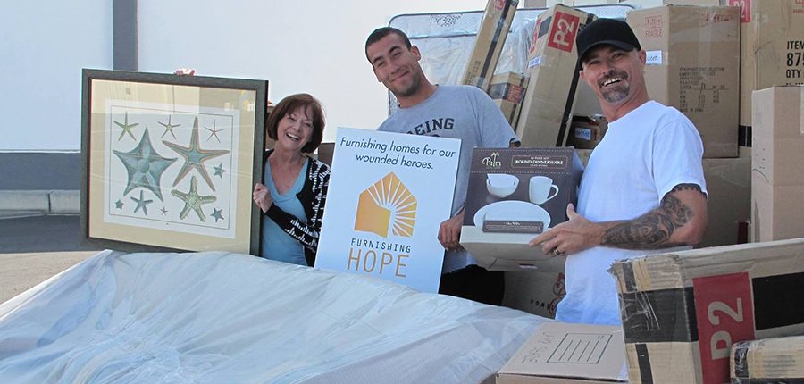 Furnishing Hope team with Christopher Bradley and donated furniture in Amarillo